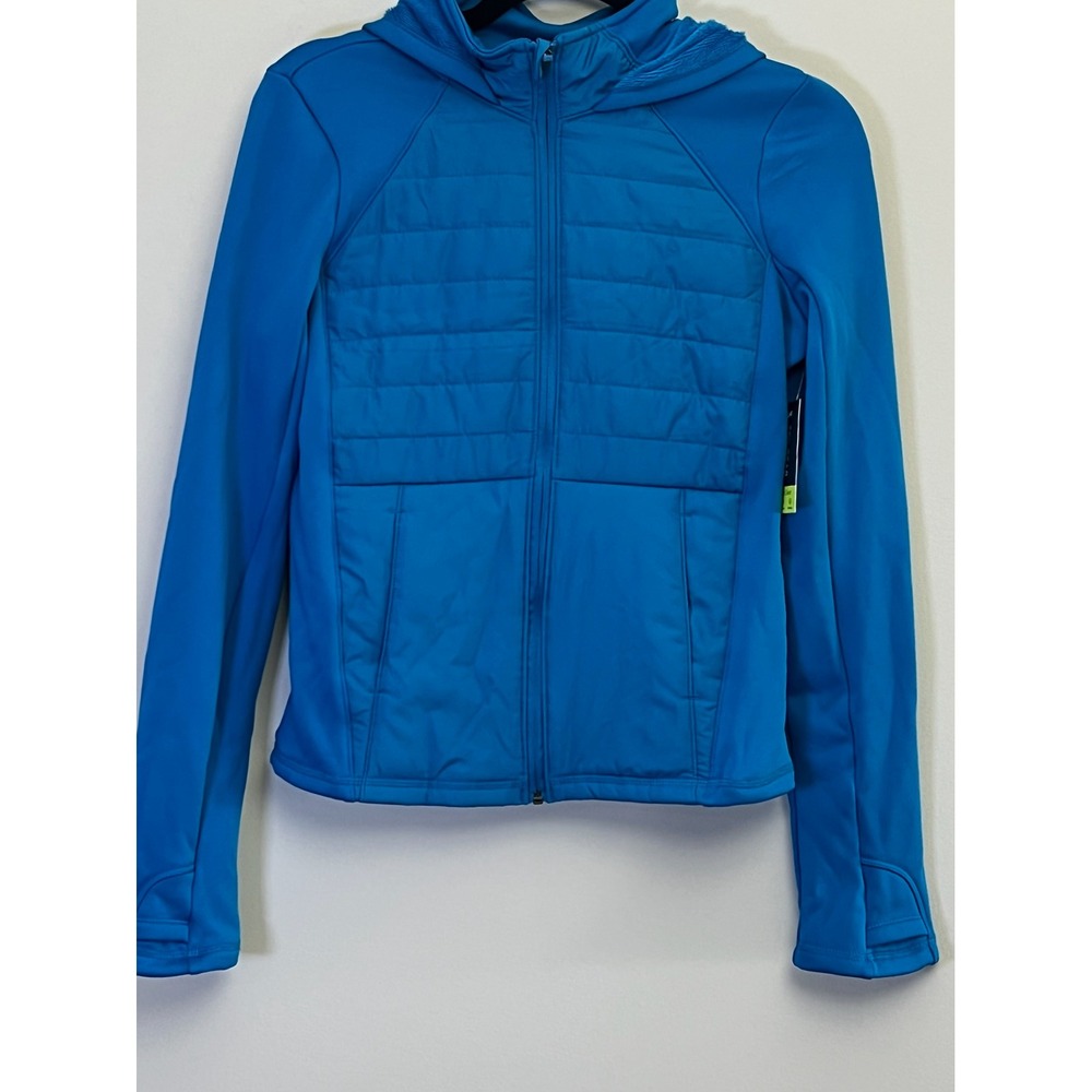 NWT Tek Gear Kids Blue Quilted Puffer Hooded Jacket Athletic Active Sz XL 14/16‎
